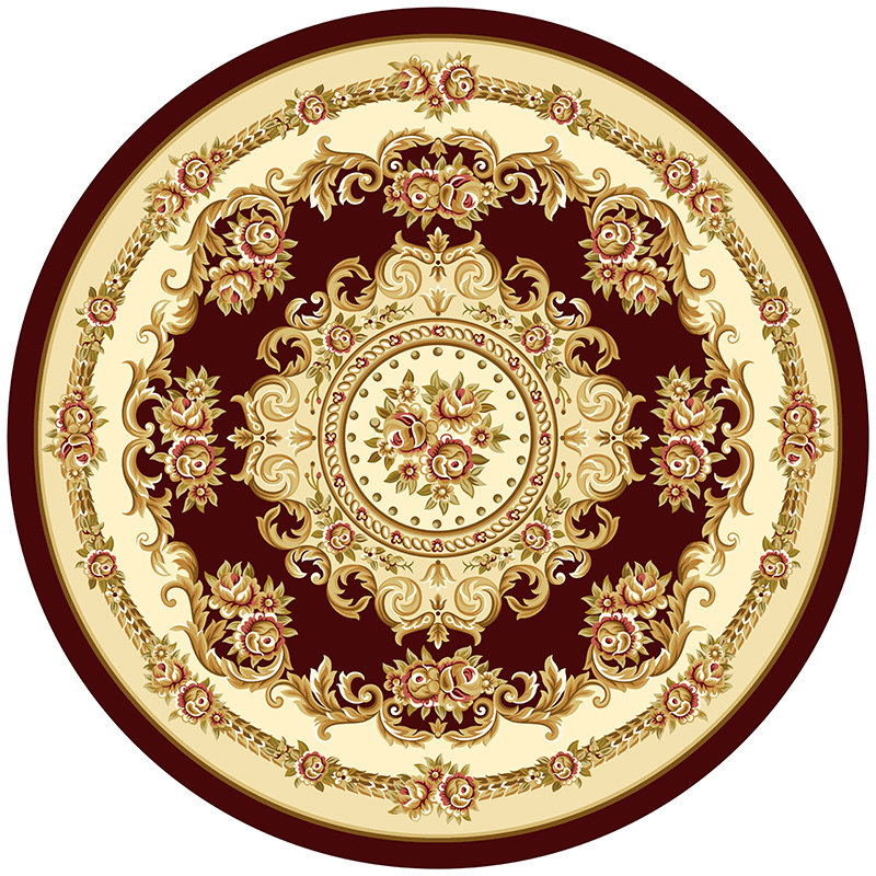 地毯美式轻奢复古圆形欧式床边客厅卧室书房地毯