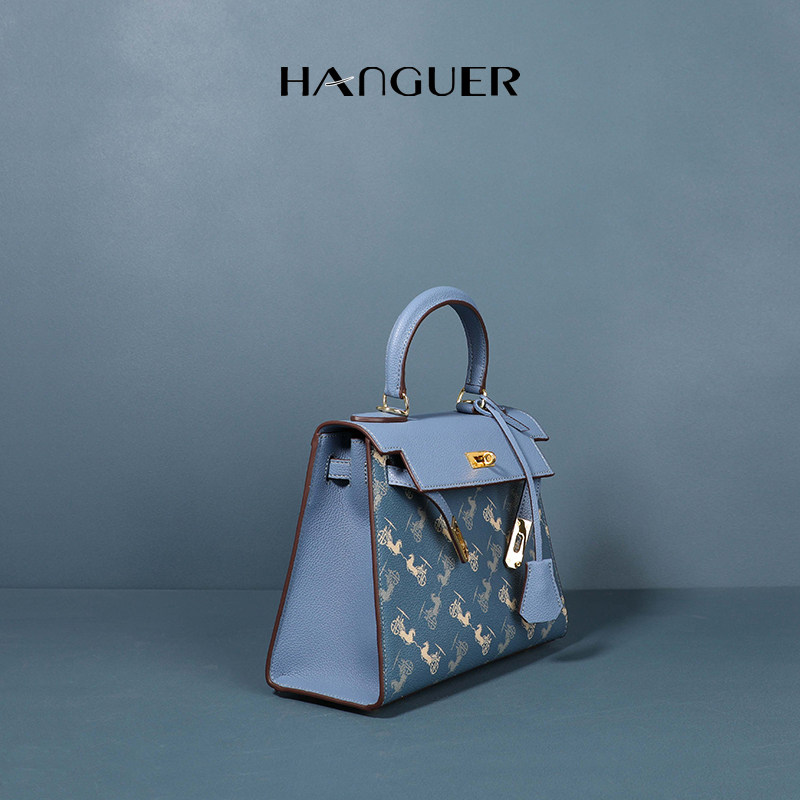 hanguerck国潮ghg千禧千禧蓝蓝色手提凯莉包包女胸包