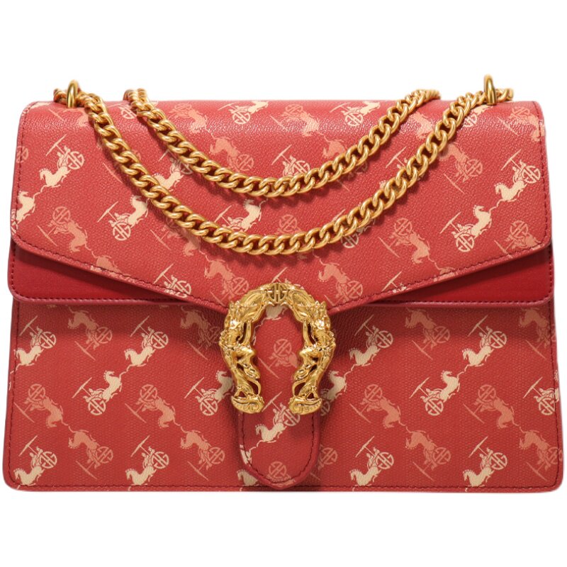 hanguer&ck 升级版 大号原创酒神包 ghg红色新娘结婚女包斜挎包 - 爱