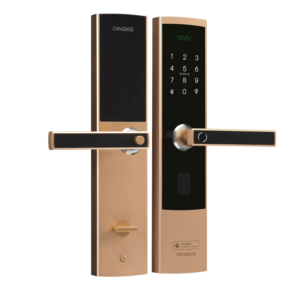 青稞智能e5hpro华为智卡认证指纹家用门锁智能门锁