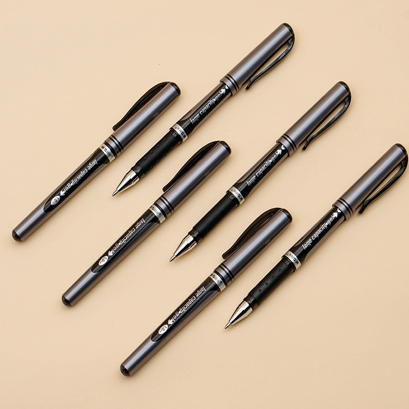 0mm大笔画黑色水笔1盒12支老板签字笔商务办公大头笔送5支原装笔芯