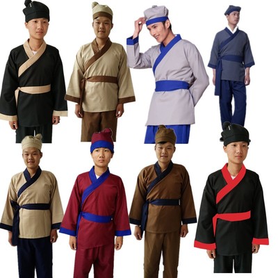 古装汉服伙计古代家丁仆人书生演出职业舞台男女表演民族服装