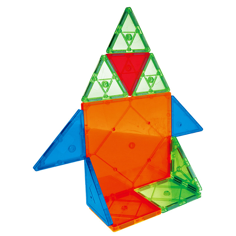 科博磁力片平面彩窗透光磁性积木幼儿园小孩早教益智拼搭磁铁玩具