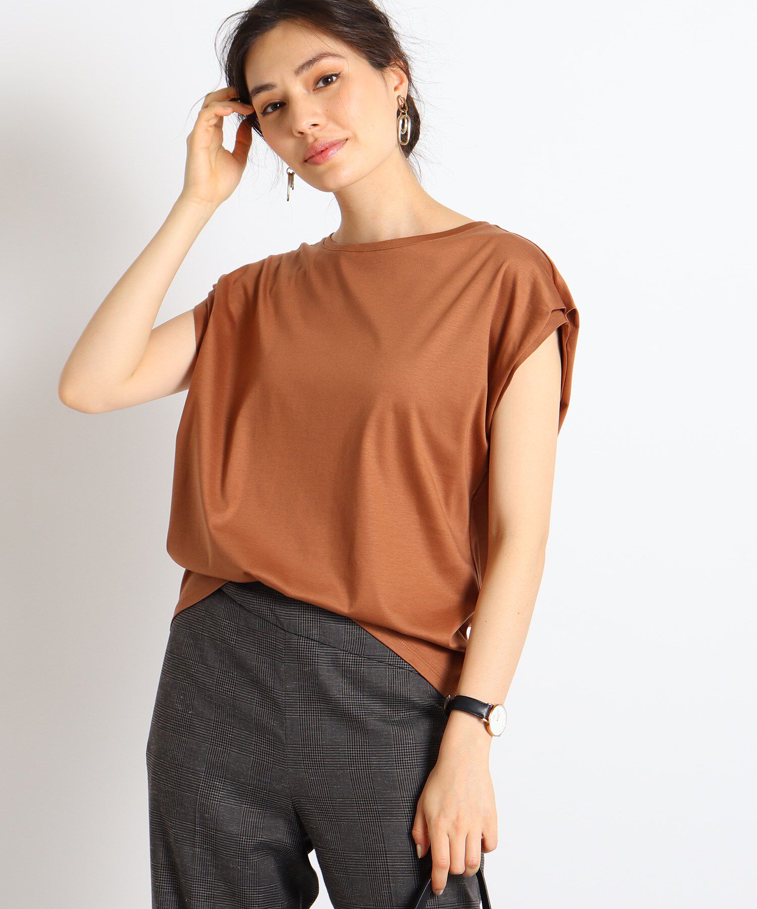 无袖浣颐力荐人手液氨黑科技免烫折叠落肩纯棉t恤