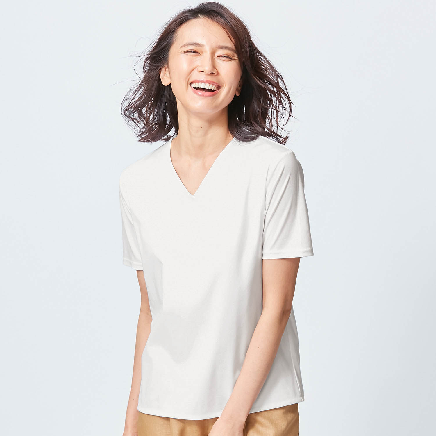 新法式体恤短袖无领高级豆沙生机自然毫不费力美得t恤