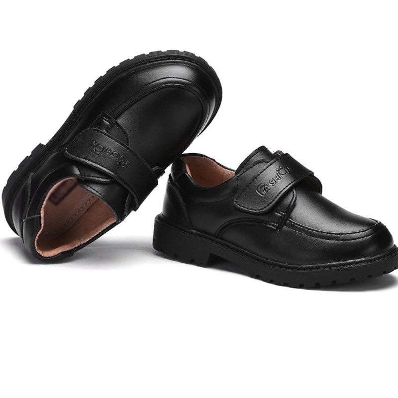皮鞋男童黑色真皮学生校园新款单鞋儿童中大皮鞋