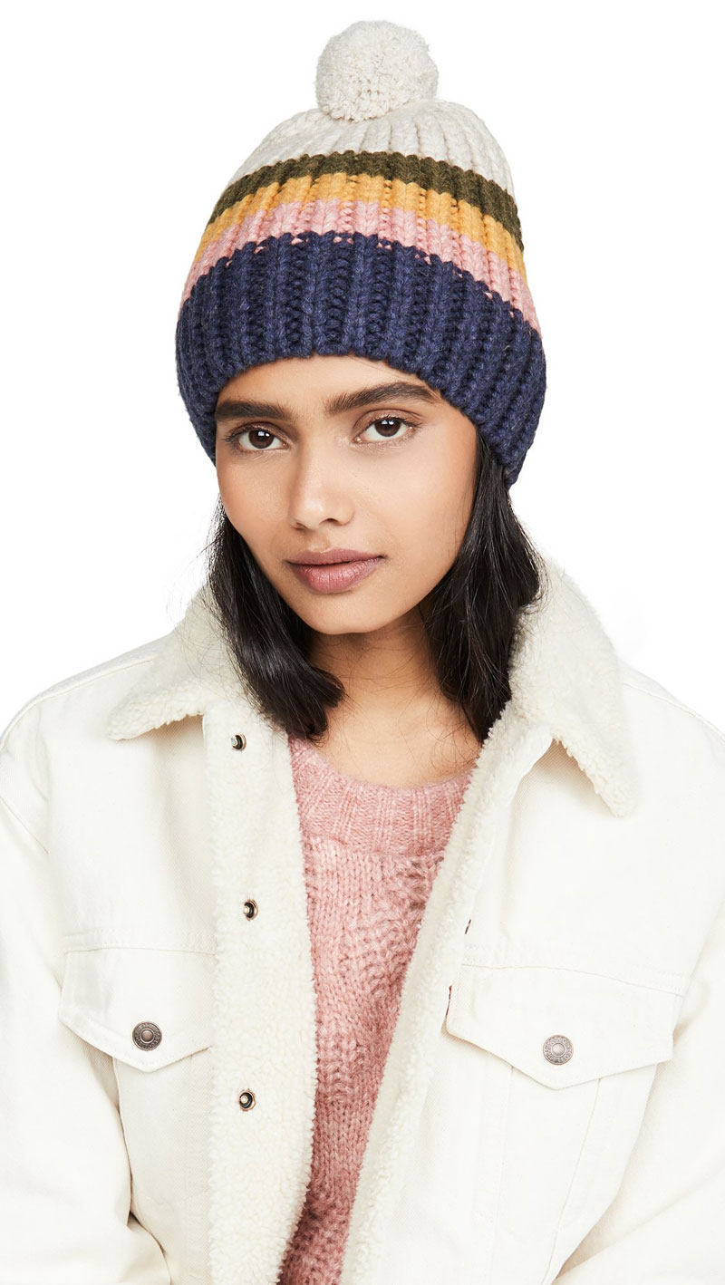 帽子欧美冬季撞色时尚保暖羊毛毛线针织女帽帽子