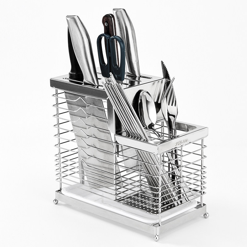 厨房不锈钢刀架用品多功能刀座多功能筷子筒一体菜刀具收纳架子