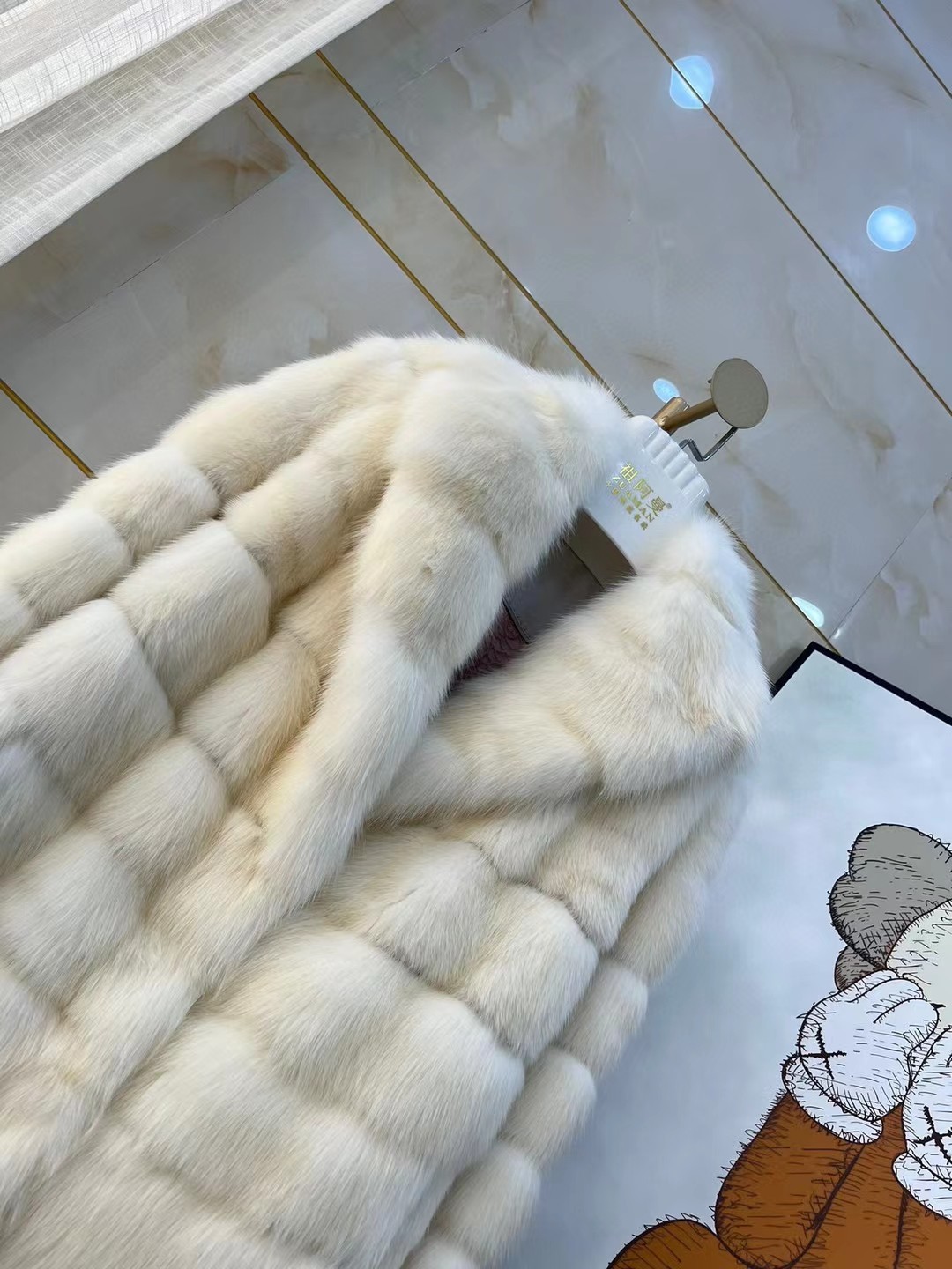 稀有进口俄罗斯紫貂白色皮草青果横排奢华高贵皮草