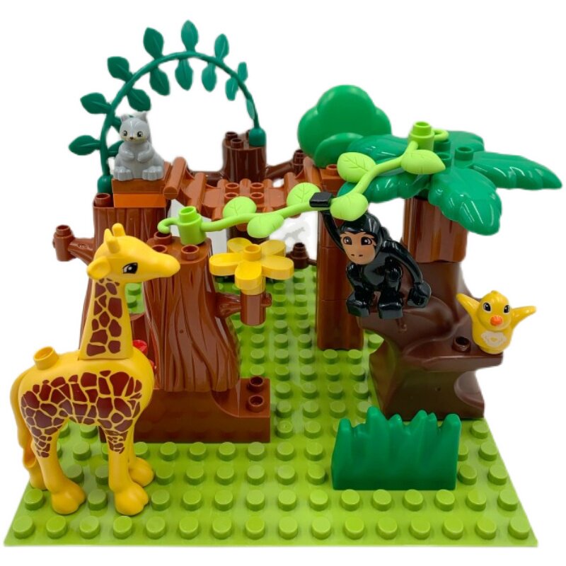 乐高高大颗粒拼插积木公仔人偶动物园配件散件塑料积木