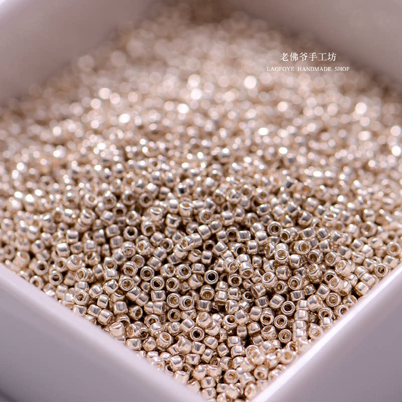 日本米珠材料娃刺绣法式系列金属toho银色金银色珠子