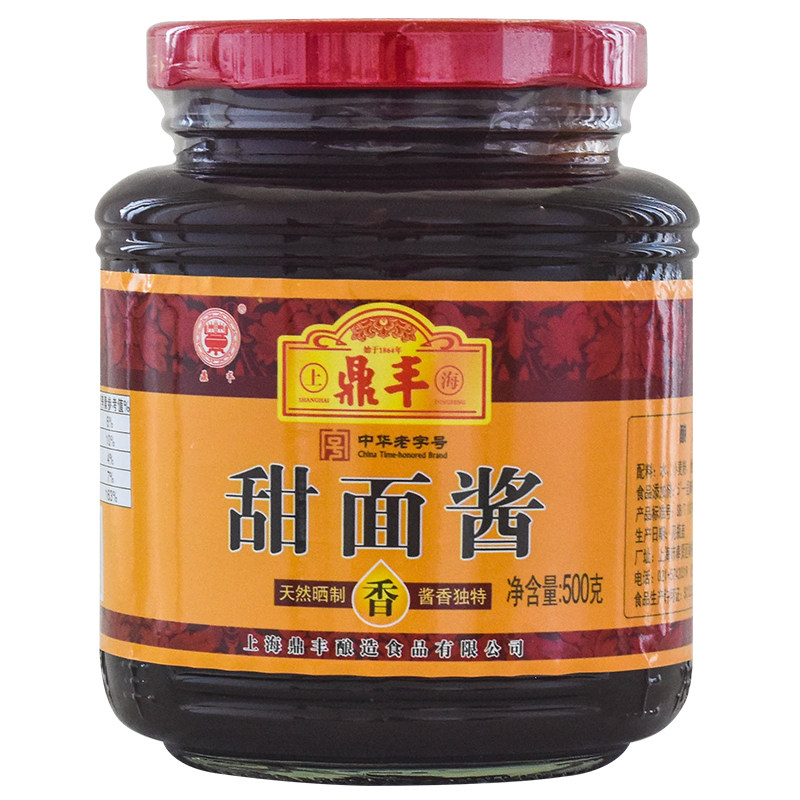 上海鼎丰甜面酱500g瓶装拌饭拌面酱家用手抓饼酱类调料
