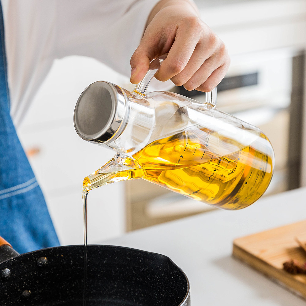 摩登主妇装油瓶家用厨房大容量套装玻璃油壶酱油瓶醋壶防漏油罐