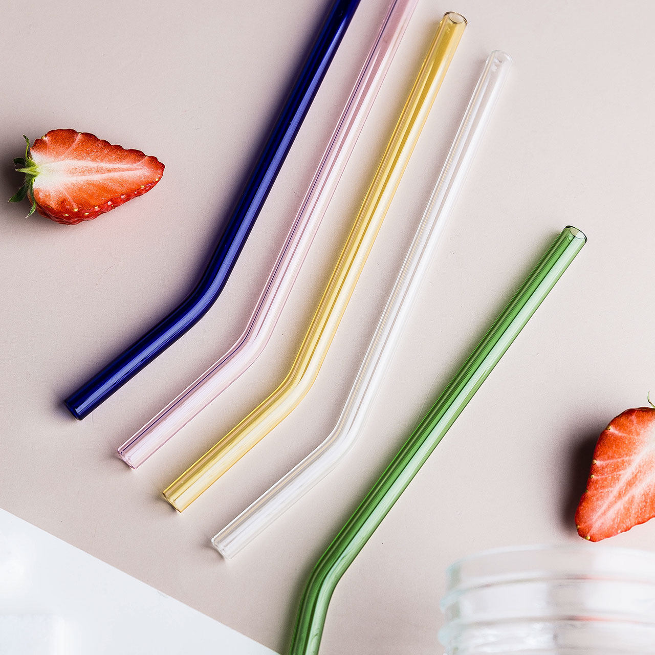 摩登主妇创意玻璃吸管彩色玻璃杯非一次性咖啡可乐高硼硅吸管环保 - 