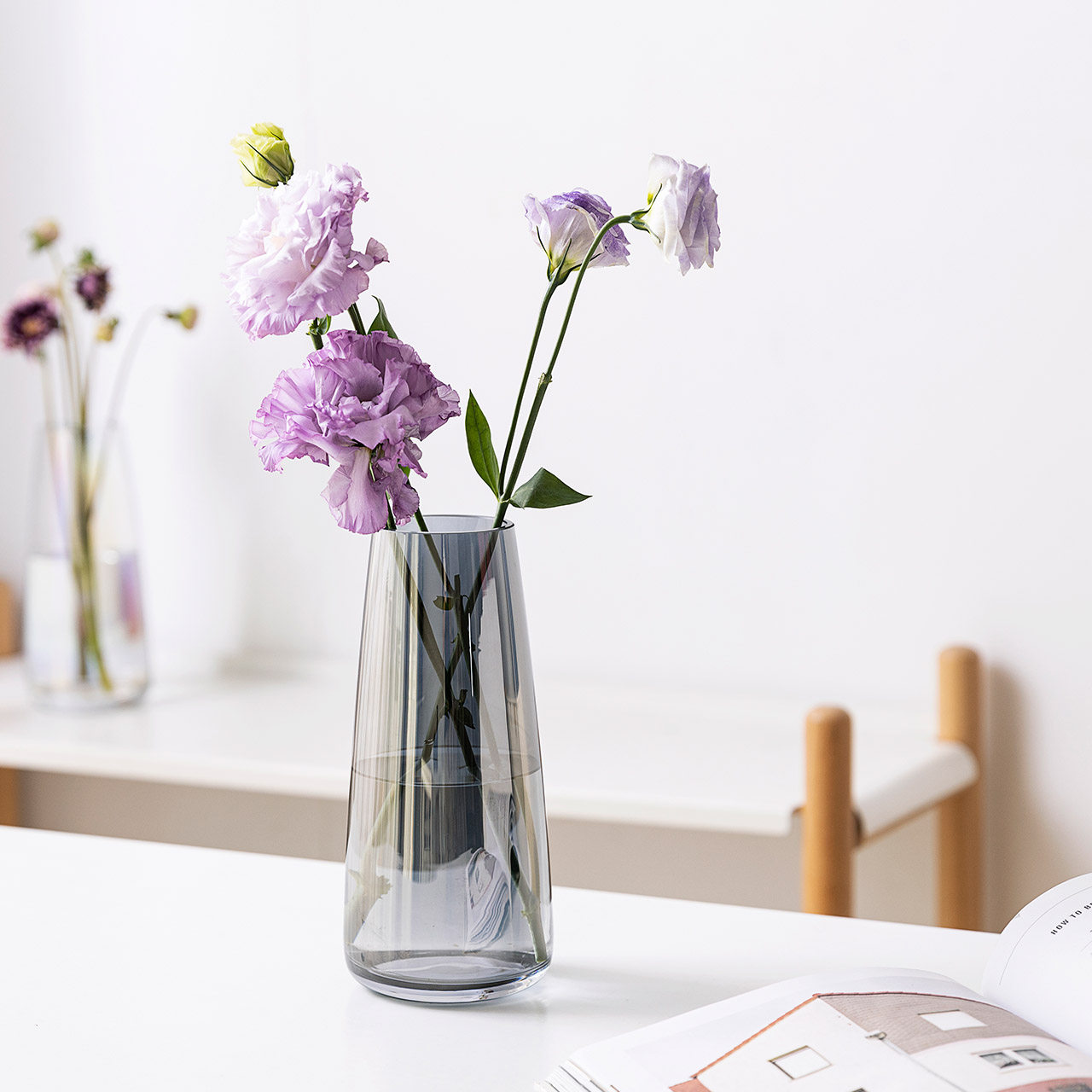摩登主妇花瓶摆件客厅插花水培创意简约玻璃透明花瓶