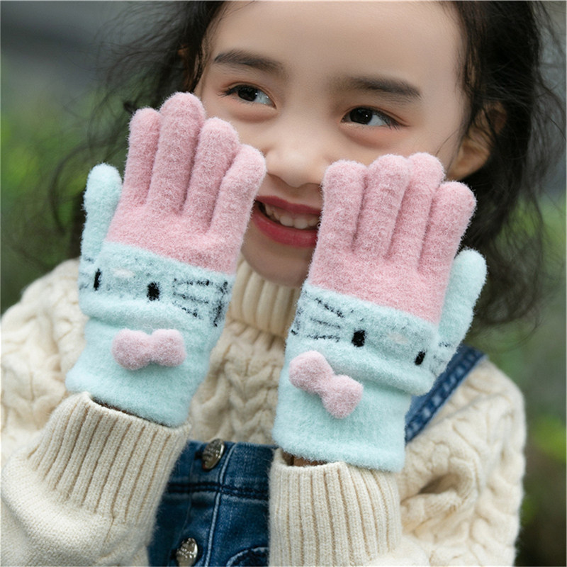 39岁儿童手套秋冬女孩子五指幼儿园小学生户外保暖手套