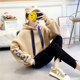 2020 new 慵 lazy BF loose Korean version of the ultrafire CEC jacket INS sweater women tide set plus velvet autumn and winter 2020 new 慵 lazy BF loose Korean version of the ultrafire CEC jacket INS sweater women tide set plus velvet autumn and winter