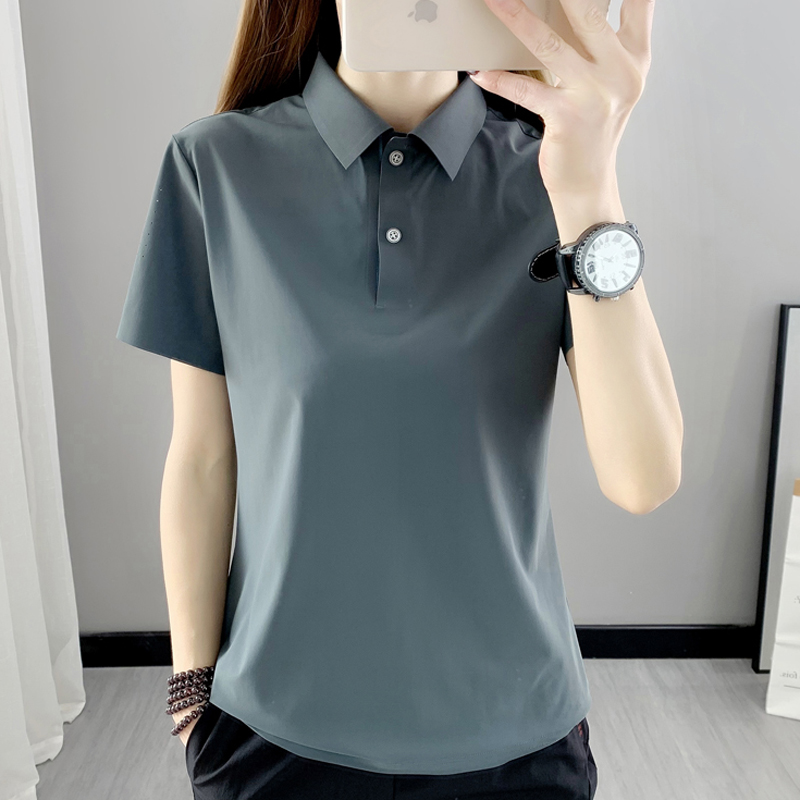 夏季户外女装速干衣短袖翻领弹力透气修身显瘦运动休闲T恤polo衫