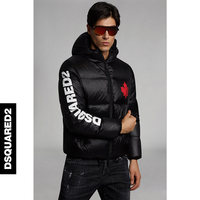 修身 男士 dsquared2 2019秋冬新款 短款 枫叶白鸭绒羽绒服运动夹克