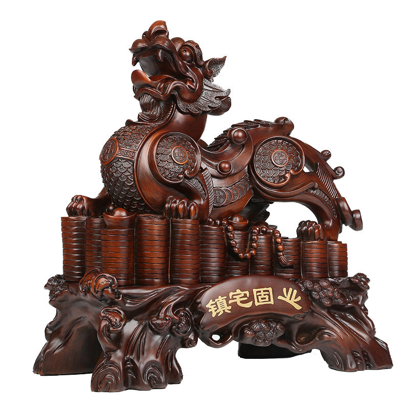 皮丘貔貅摆件一对公母守财皮裘家用客厅装饰招财聚财辟邪镇宅天禄