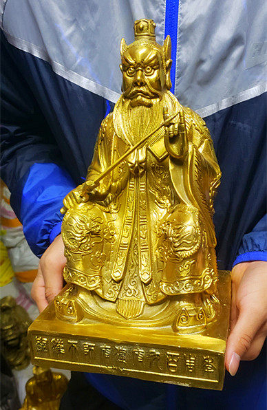 张天师铜像高约29厘米降魔护道天尊神像佛像道教用品道祖天师神像