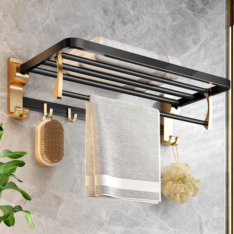 轻奢毛巾架卫生间置物架浴室衣服厕所卫浴用品用具套装毛巾挂