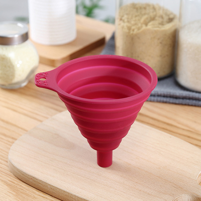 食品级家用硅胶可折叠大口径大号厨房烘焙加油倒油斗漏斗