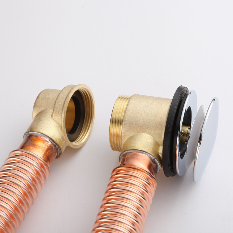 浴缸下水全铜弹跳排水管淋浴房配件下水管浴缸配件
