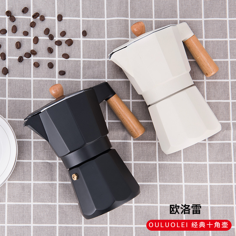 欧洛雷摩卡壶手冲咖啡壶煮意大利小型家用意式浓缩滴滤壶套装器具 - 图1