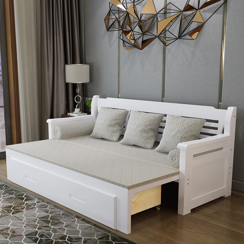 实木沙发床两用可折叠客厅小户型多功能简约现代双人1.8米沙发