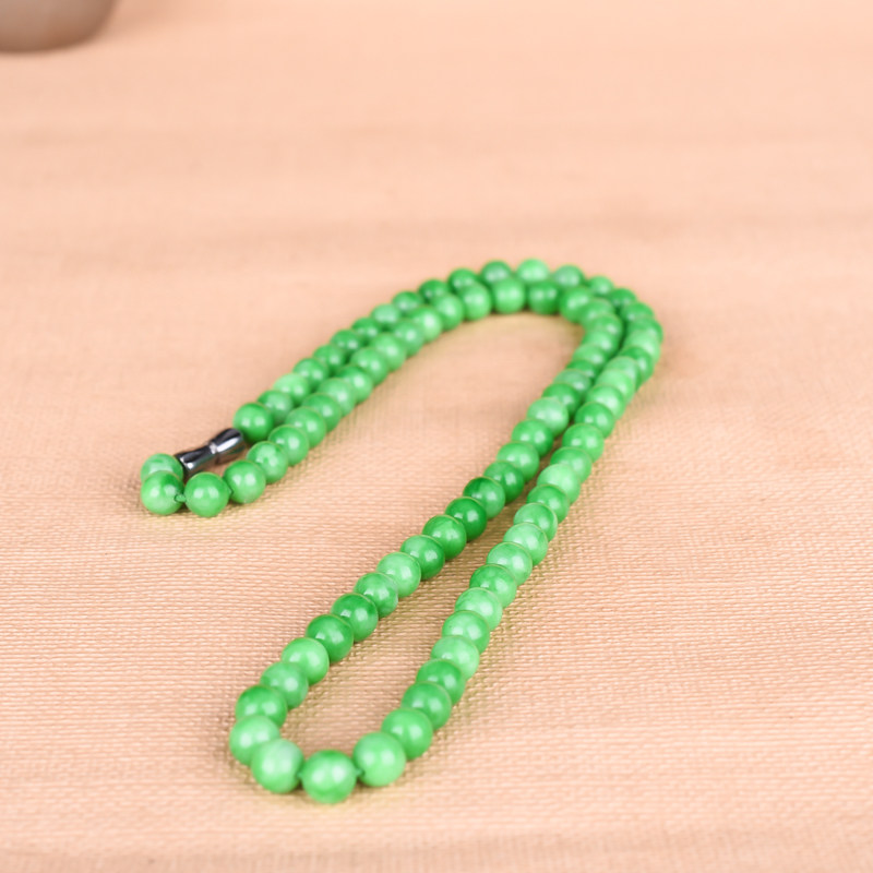 项链玉石石匠缅甸翡翠干青女士时尚少女女款颈饰