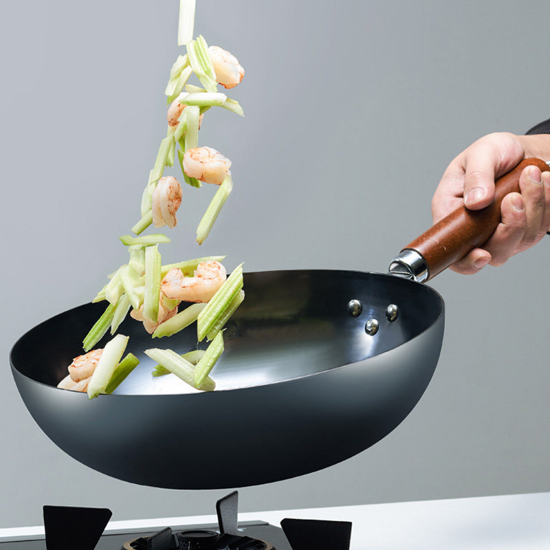 九阳铁锅炒锅家用炒菜菜锅老式燃气灶适用煤气灶炒锅