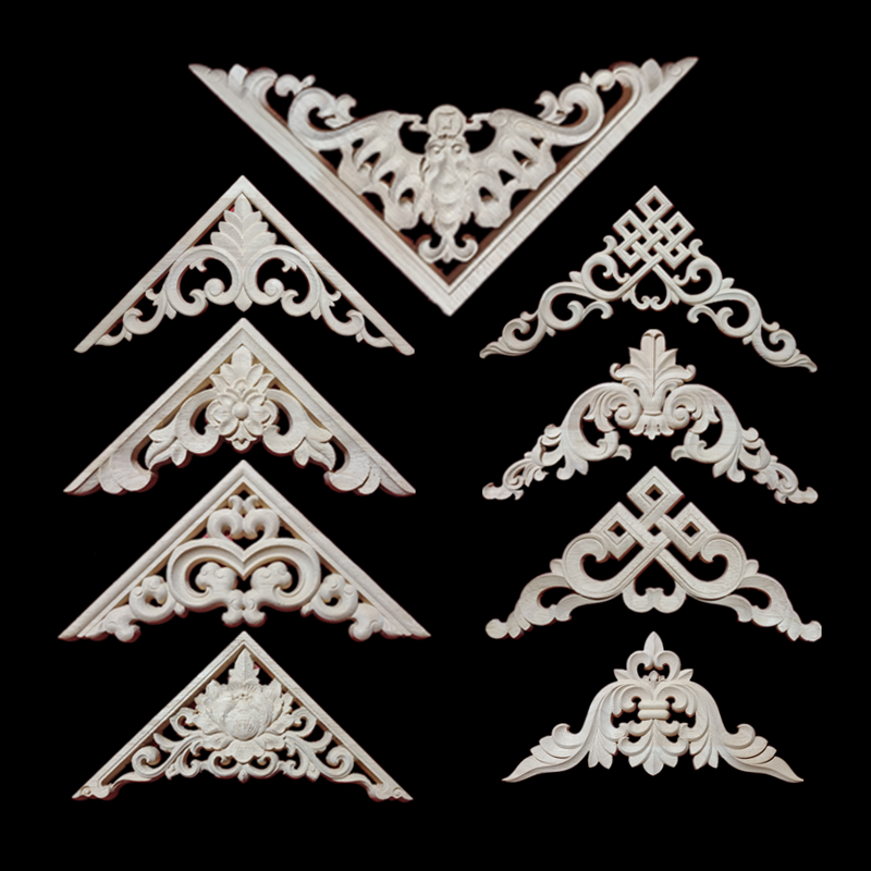 角花东阳木雕藏式实木装饰中式蝙蝠雕花欧式木雕