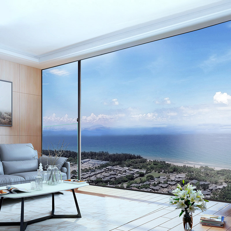 千禧门窗全景阳台超大玻璃落地断桥铝合金推拉铝合金窗
