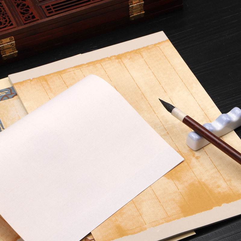 书法宣纸蜡染古风复古国风纸中硬笔书法仿古半生半熟宣纸