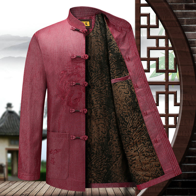 唐装男冬季外套老人生日过寿爷爷衣服中老年人中国风爸爸棉衣袄