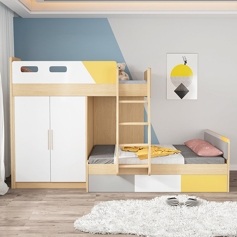 交错错式高低错位型上下床小户户型多功能组合双层高低