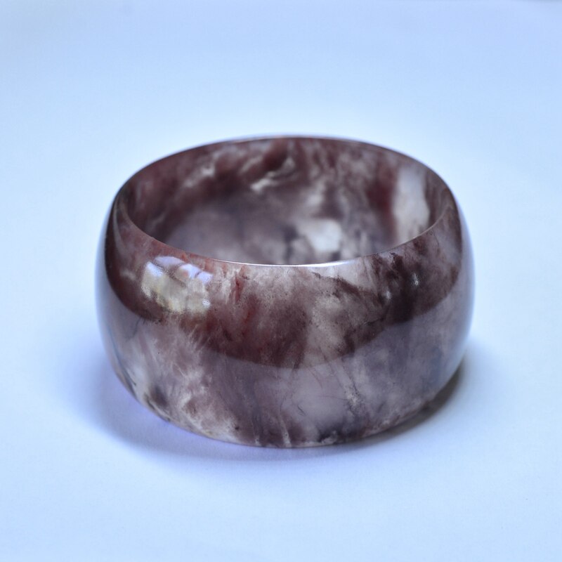 紫罗兰宽手镯 内径59圈新疆彩玉戈壁玉金丝玉手镯国画宽版 - 爱购网