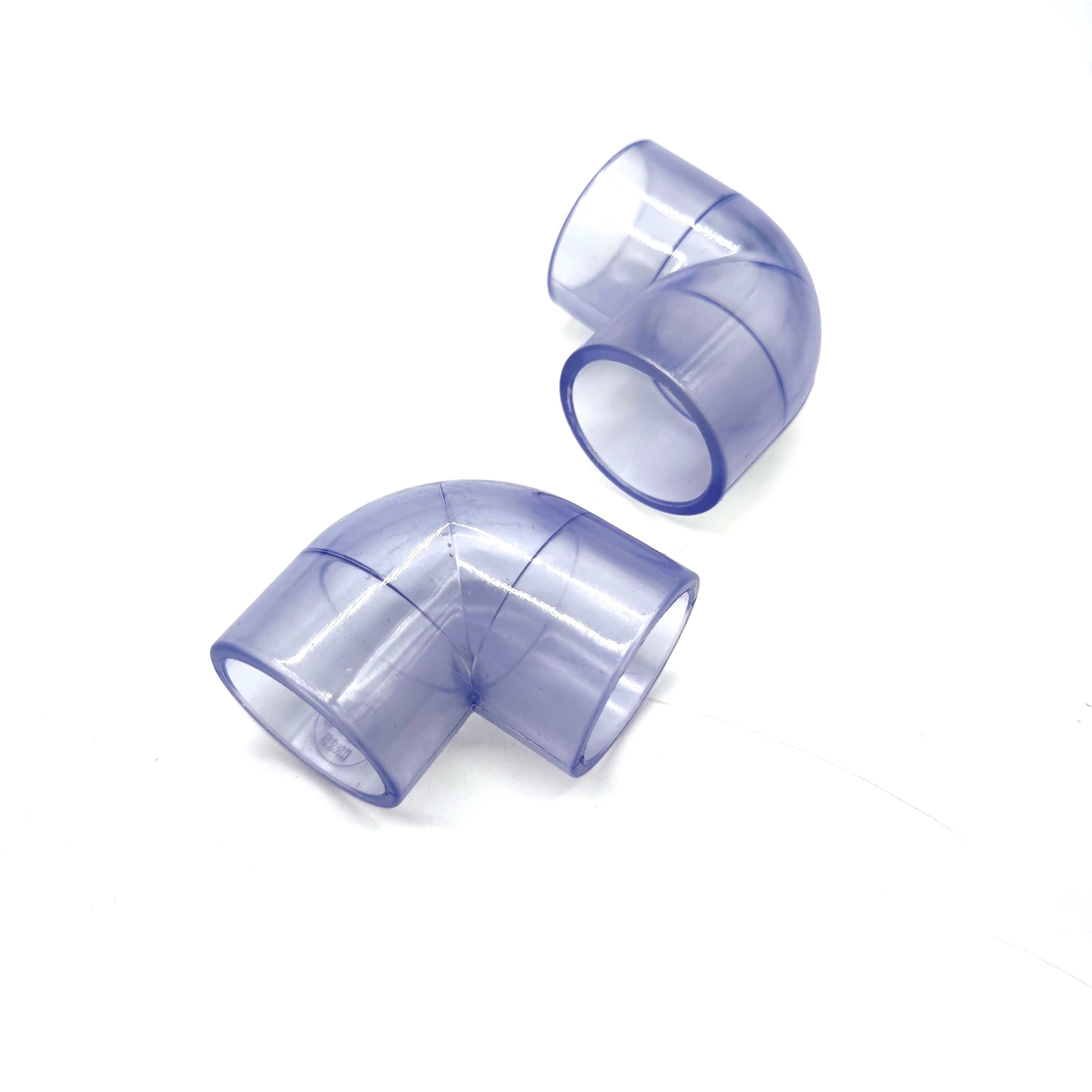 弯头国标upvc透明给水管配件pvc水管90度直角upvc管