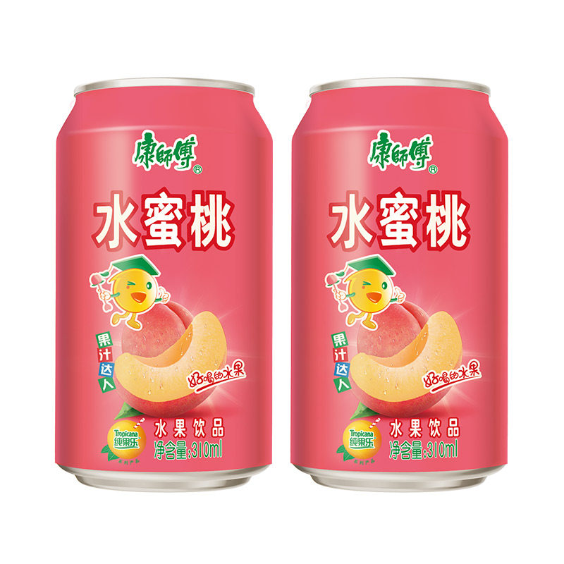 康师傅水蜜桃汁果汁桃汁饮料罐装310ml24听整箱多省包邮