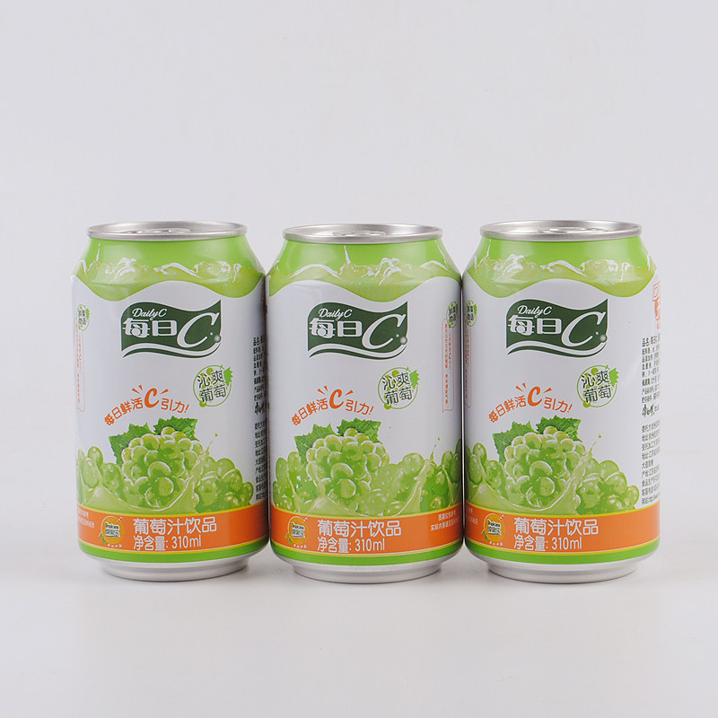 康师傅每日沁爽葡萄汁310ml24听罐整箱省市果味