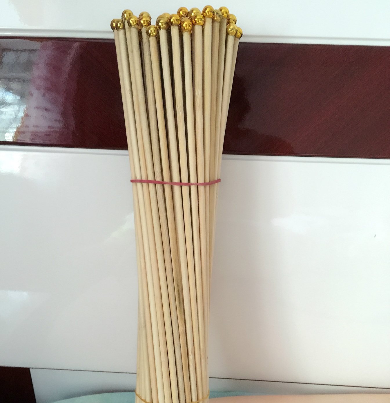 手摇摇杆实心小旗旗杆小竹木棍竹竿6号7号户外旗杆