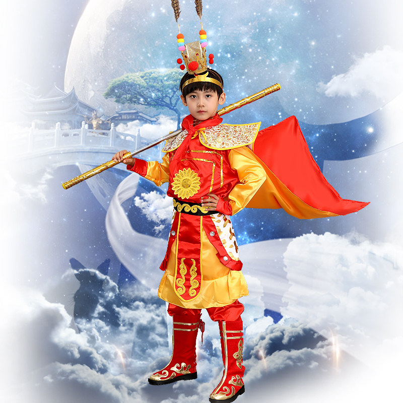 孙悟空儿童服装齐天大圣西游记演出衣服美猴王表演万圣节cos儿童演出
