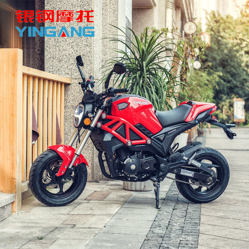新款银钢小怪兽150cc电喷迷你跑车时尚街车杜卡迪摩托车整车