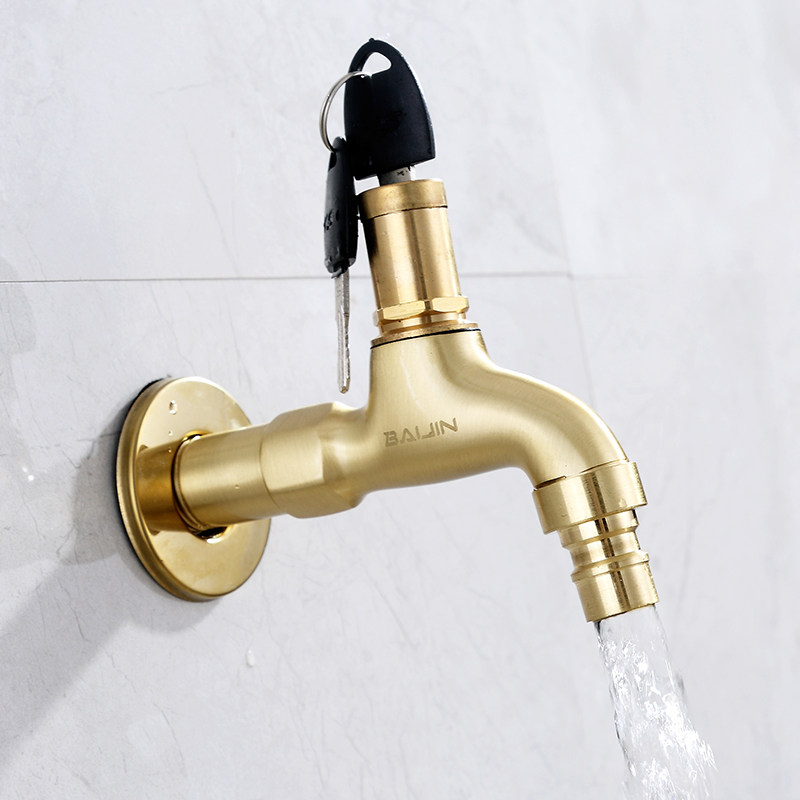 百晋户外防盗带锁钥匙洗衣机水龙头锁单4分水嘴洗衣机龙头