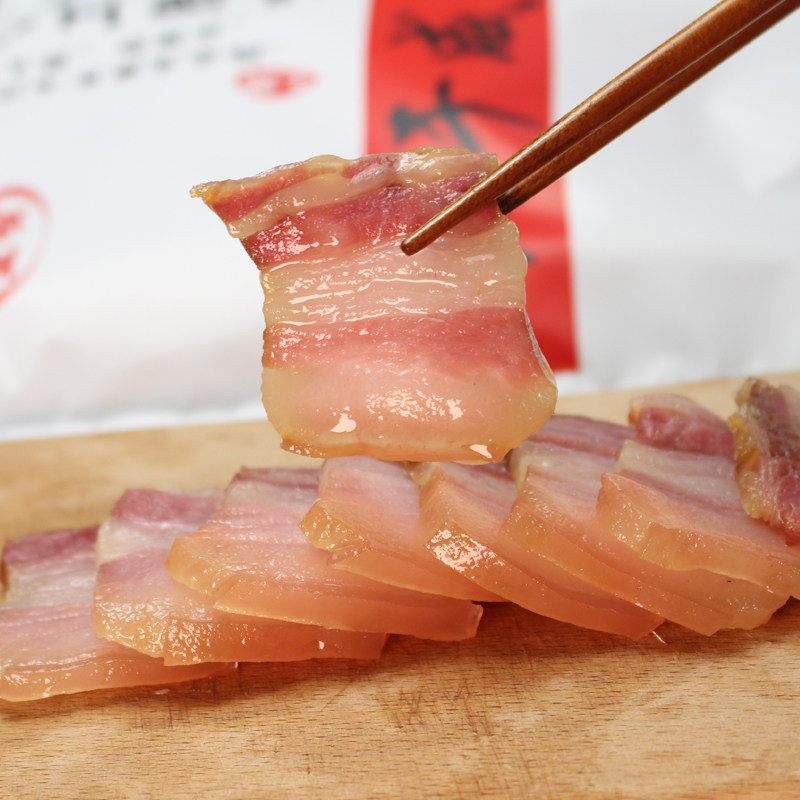 安徽咸肉农家风干腊肉手工自制腌肉 徽州刀板香特产五花腊肉500g