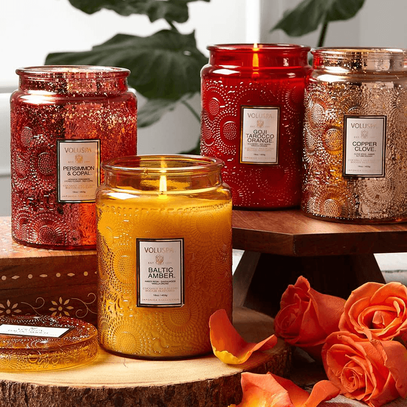 voluspa香薰蜡烛浮雕精油油香氛卧室内留香女生香薰蜡烛