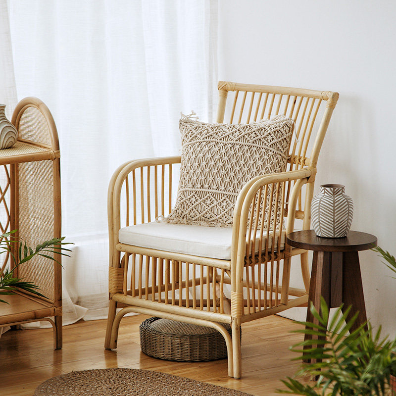 藤椅椅子天然真藤背椅单人家用卧室书房简约其它椅子