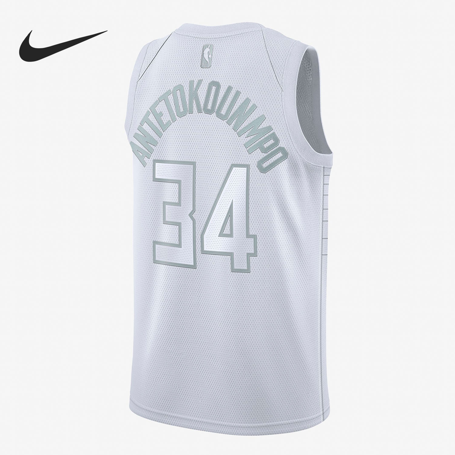 nike耐克正品密尔沃基雄鹿队mvpnba男子球衣字母ct4209运动t恤