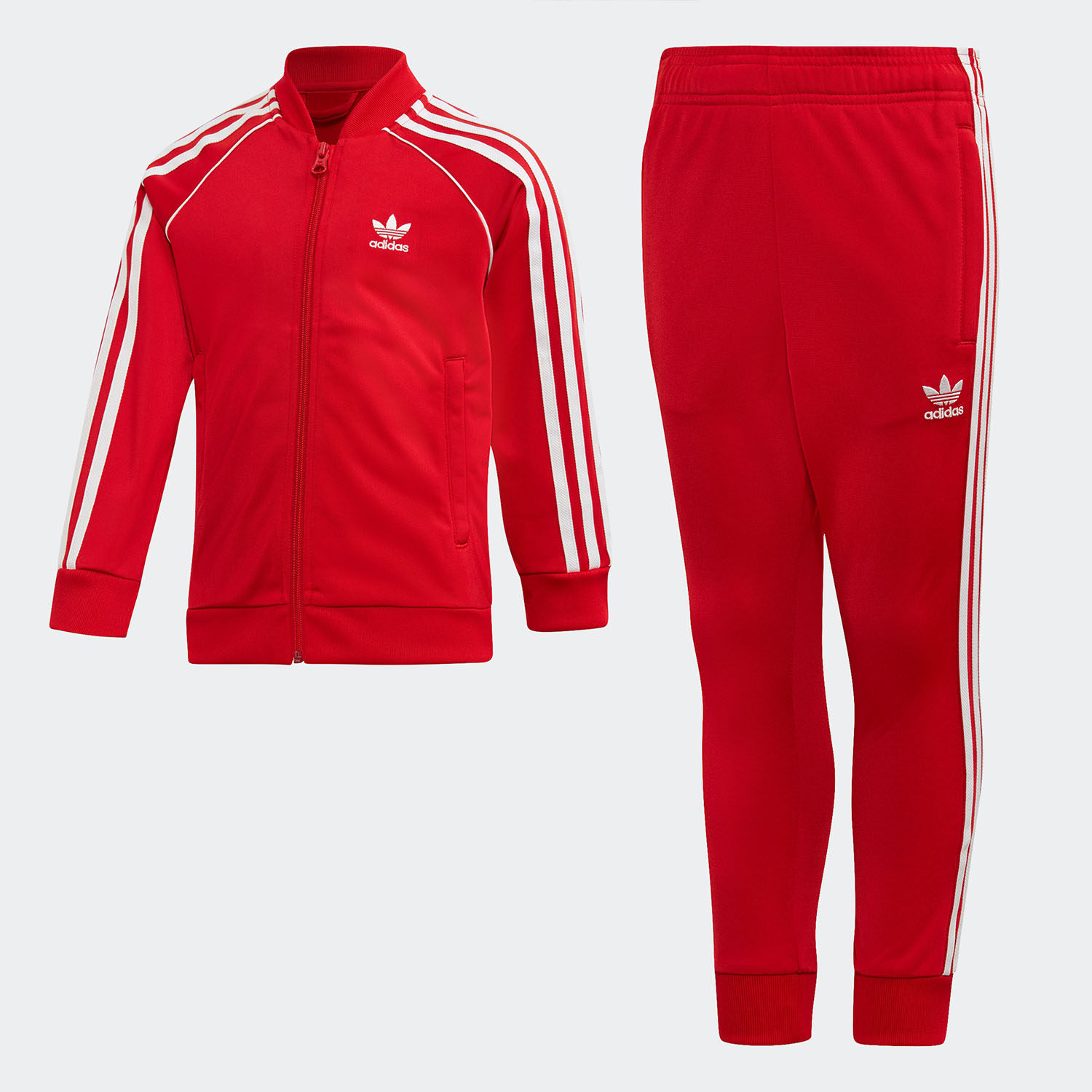 adidas阿迪达斯正品2019新款三叶草男女小童休闲运动套装套装